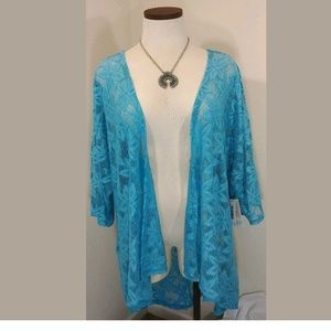 SOLD Lularoe Lindsay Turquoise Lace Robe